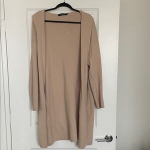 Women's Tan Open Front Sweater